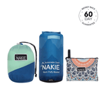 Studio shot featuring Nakie's hammock, puffy blanket, and towel, showcasing the brand's range of eco-friendly outdoor essentials for relaxation and comfort preview #1