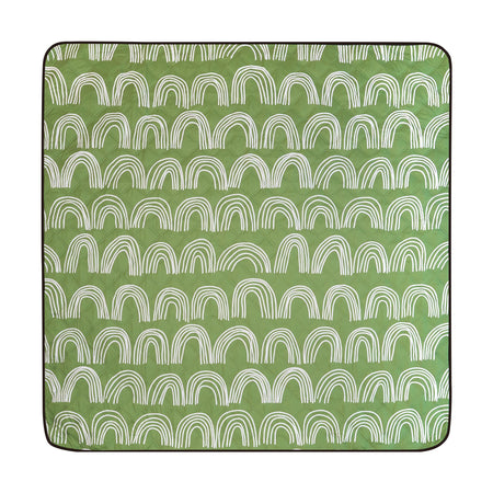 Studio shot of Nakie's picnic blanket in Happy Days color, featuring its cheerful and vibrant hue, adding joy to outdoor gatherings and picnics.