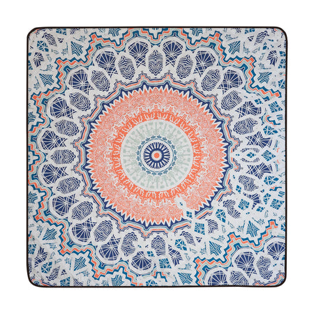 Studio shot of Nakie's picnic blanket in Sound of Summer color, displaying its lively and refreshing hue, perfect for outdoor gatherings.