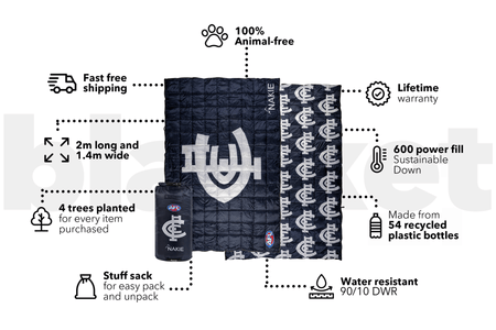 Carlton Blues - AFL Sustainable Down Puffy Blanket
