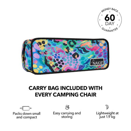 Kasey Rainbow carry bag included with every camping chair