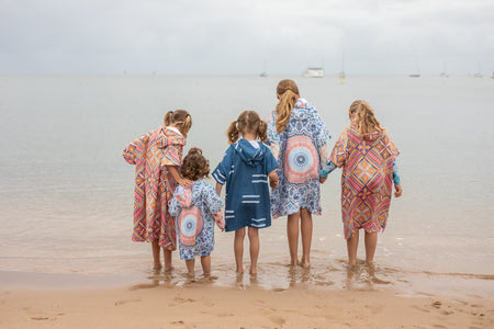 Salty Waves - Kids Hooded Towel Recycled Sand Free