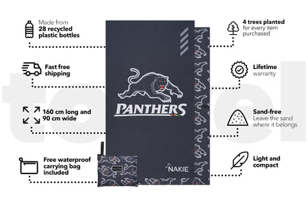 Panthers - NRL Recycled Sand Free Beach Towel