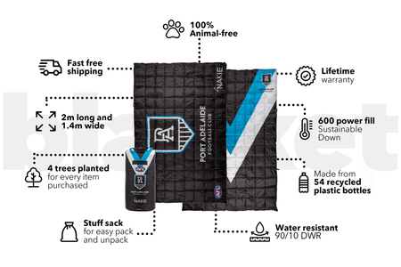 Port Adelaide Power - AFL Sustainable Down Puffy Blanket