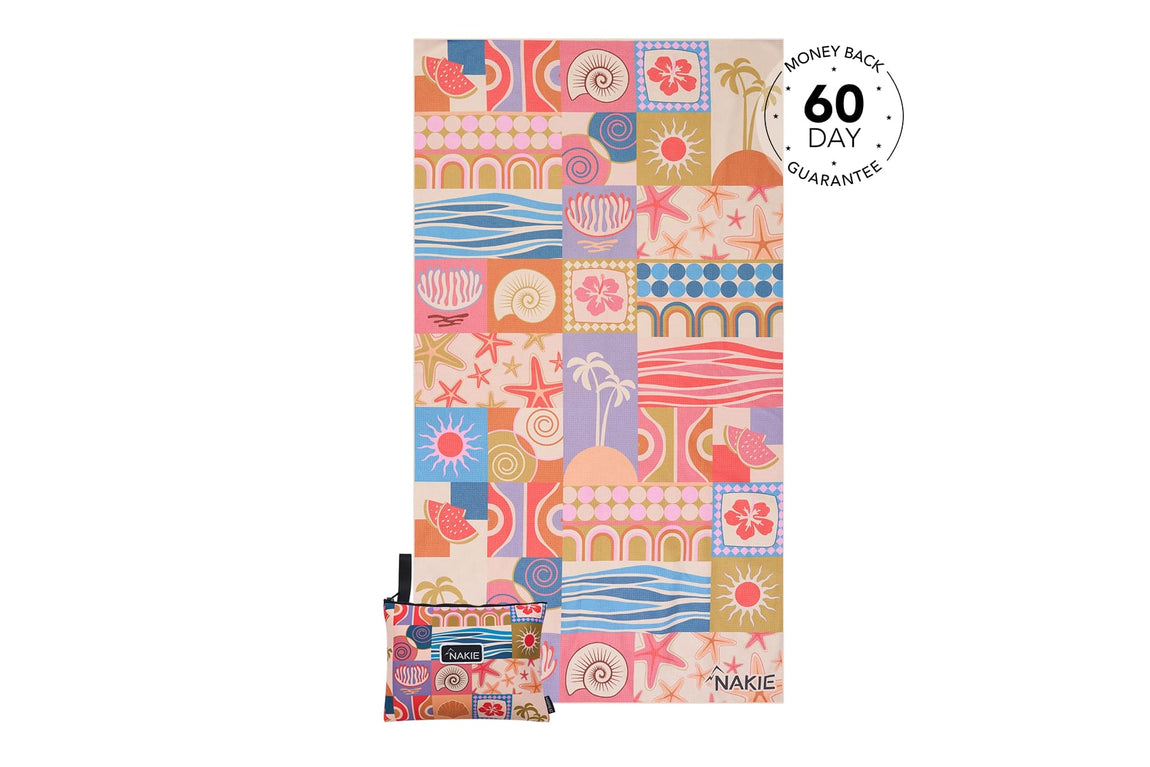 Retro Shores - Recycled Sand Free Beach Towel