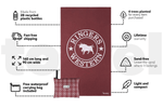 Burgundy Ringers Western beach towel with white bull logo and matching patterned carrying pouch preview #3
