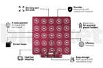 Burgundy picnic blanket with white Ringers Western logos, 2m x 2m, rolled with carrying strap. preview #3