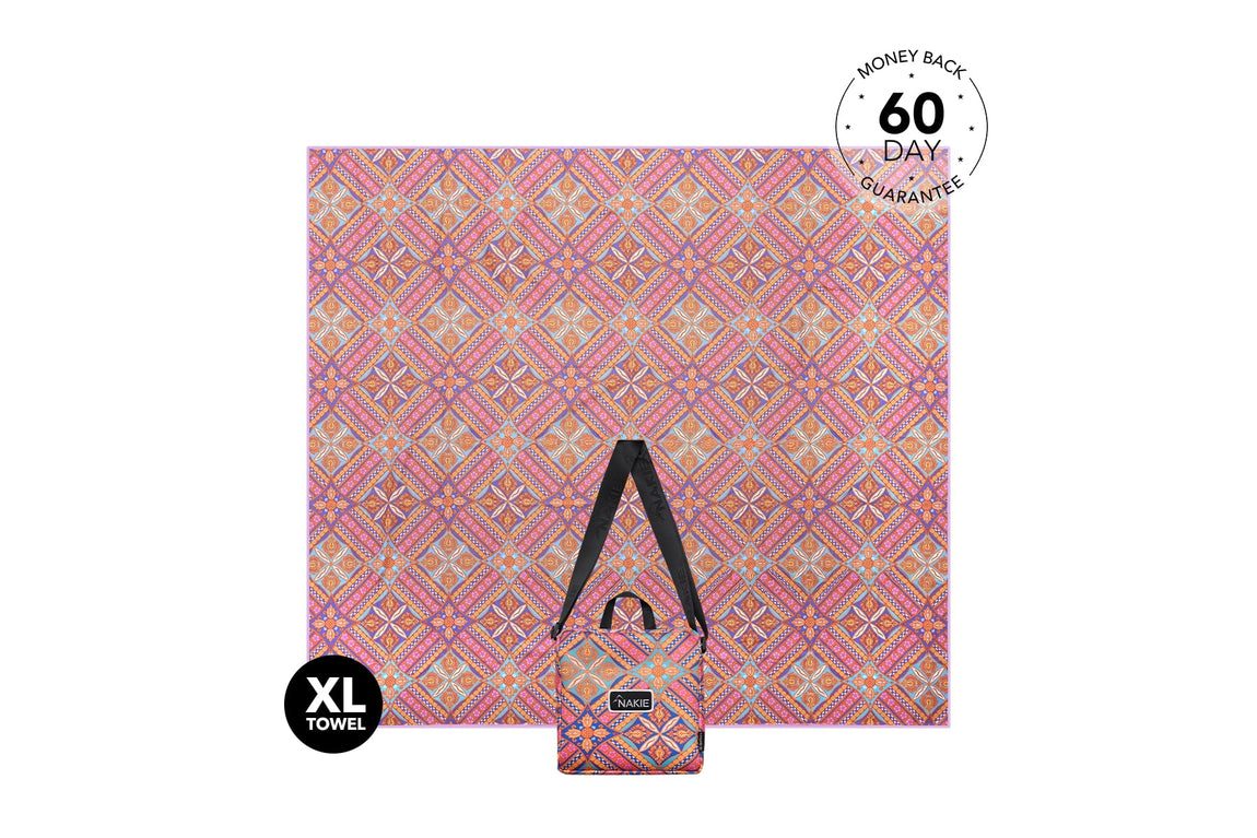 XL Rosy Tides - Recycled Sand Free Beach Blanket