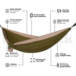 Olive Green - Recycled Hammock with Straps