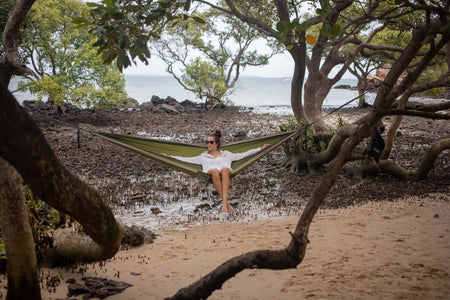 Olive Green - Recycled Hammock with Straps