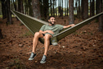 Olive Green - Recycled Hammock with Straps